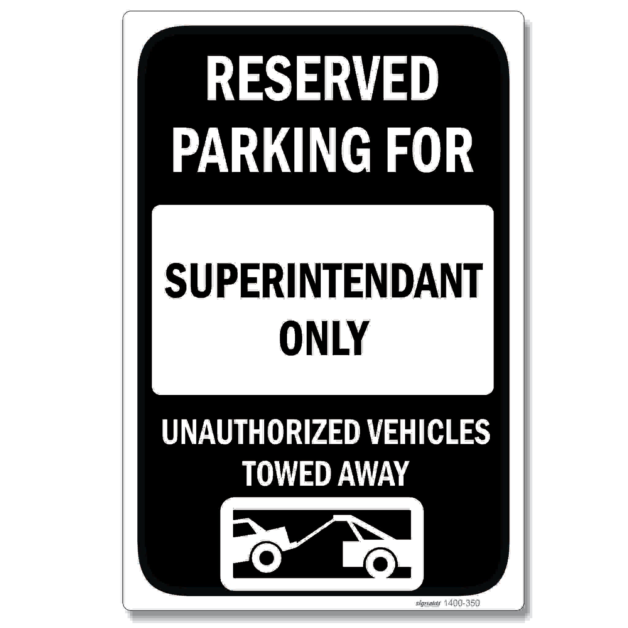 Reserved Parking Sign - Customizable