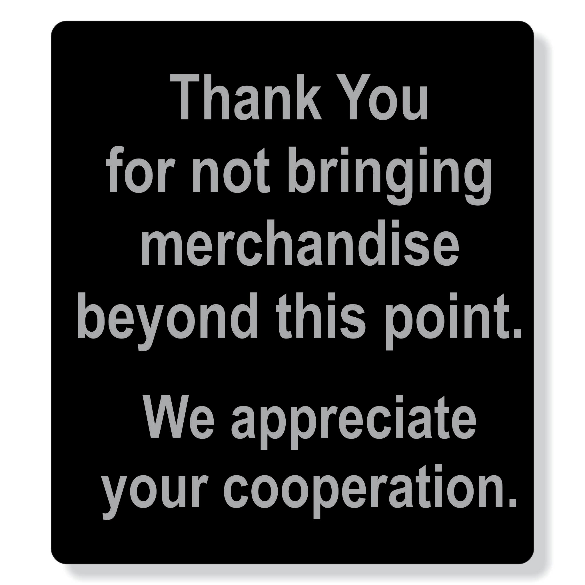 TJX- 8" x 9" Thank you merchandise sign