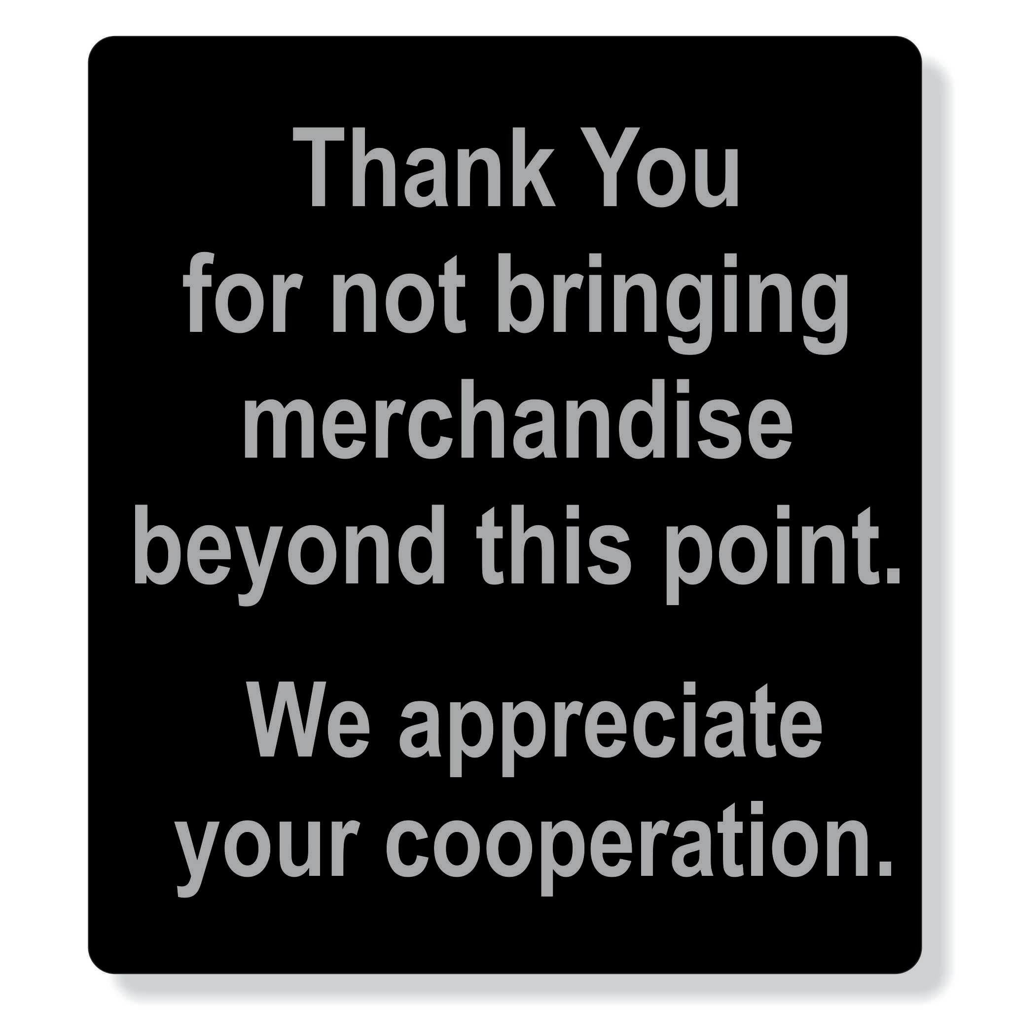 TJX- 8" x 9" Thank you  merchandise sign