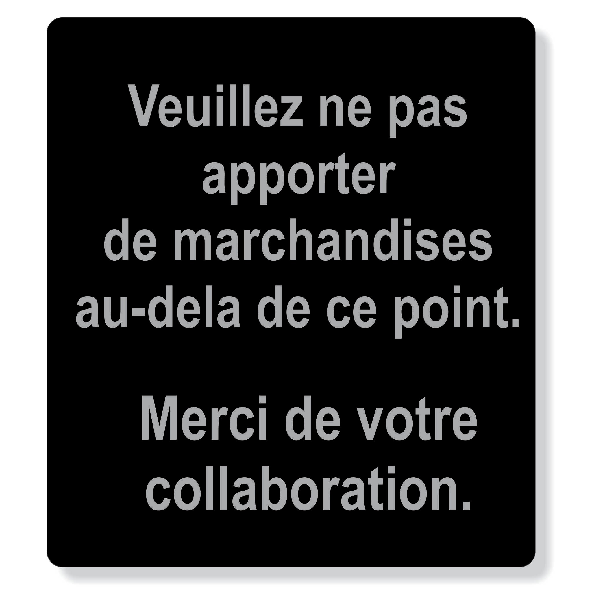 TJX- Merci de votre collaboration - 8" x 9" sign