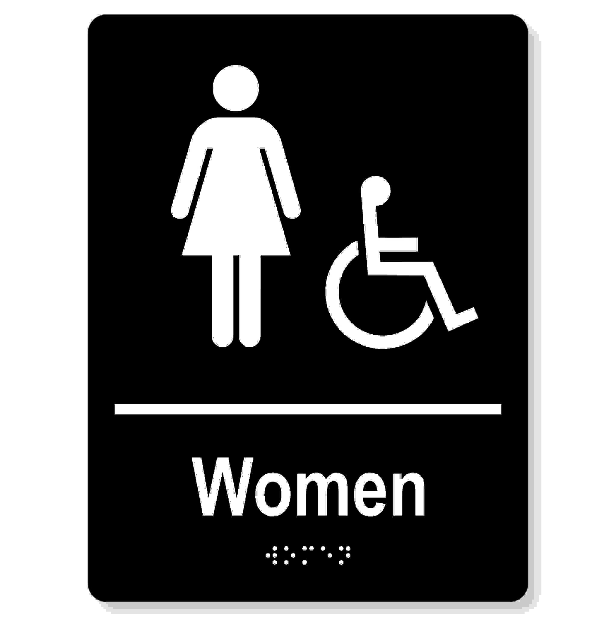 Womens accessible washroom sign