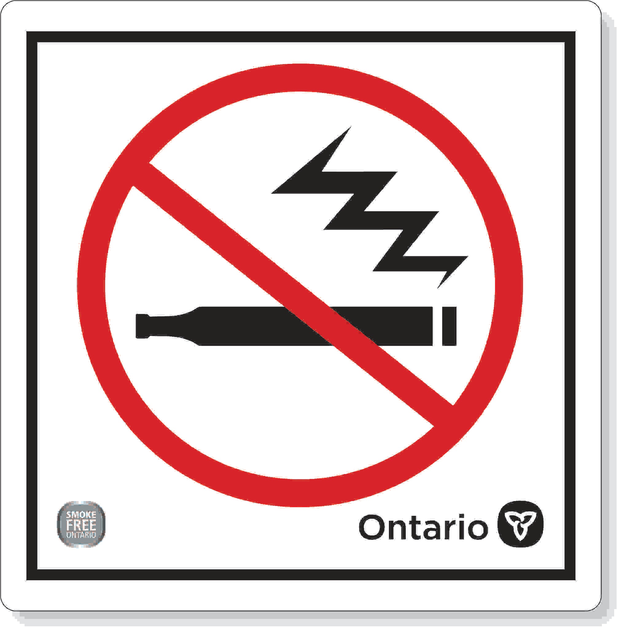 No Vaping decal Smoke free Ontario