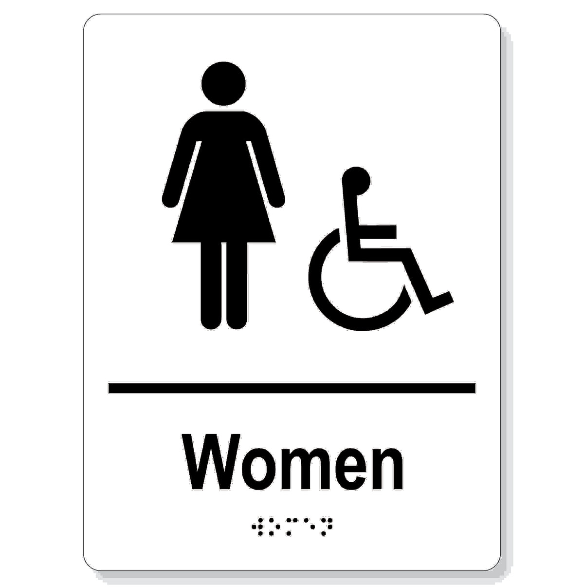 Womens accessible washroom sign — Signaids