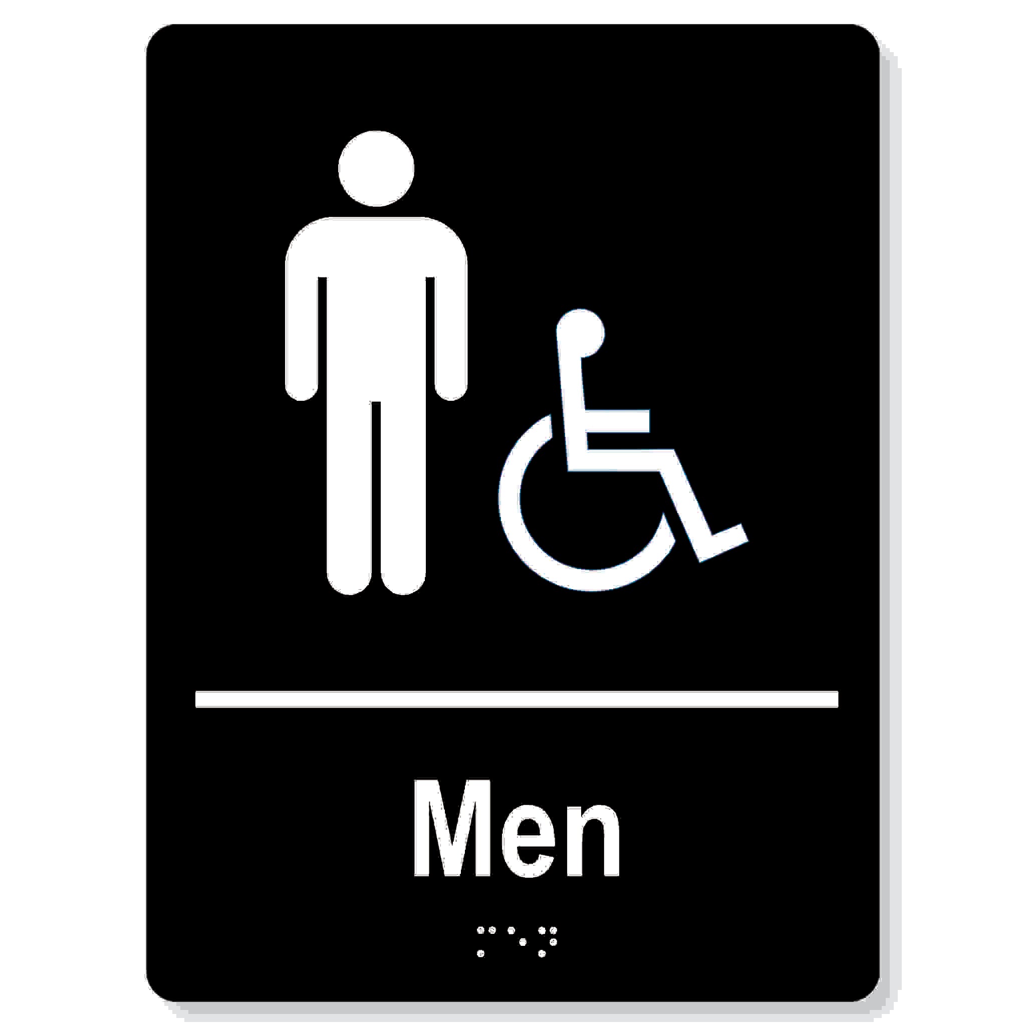 Men accessible washroom sign