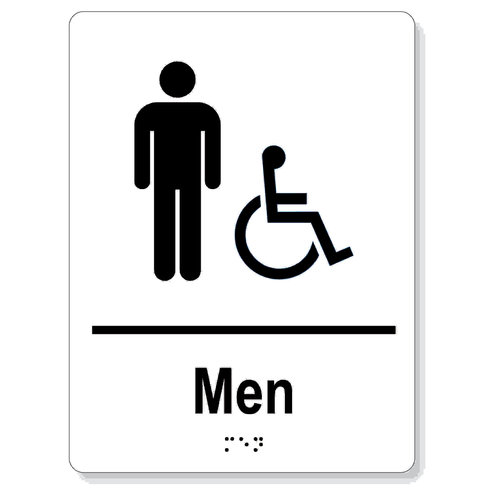 Men accessible washroom sign