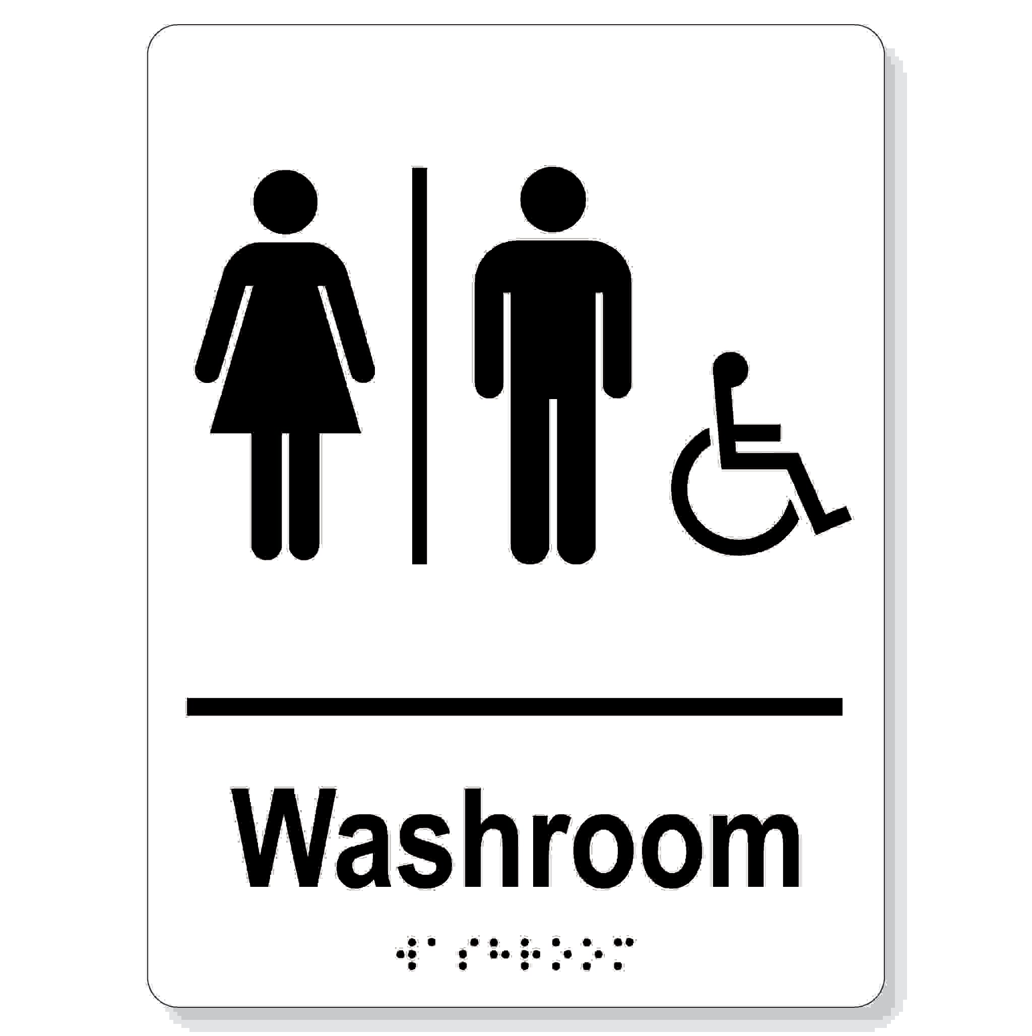 Washroom accessible sign